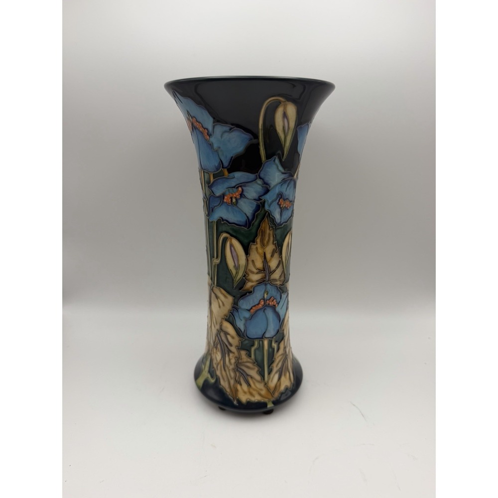 Moorcroft Blue Rhapsody Vase Philip Gibson 2001 MCC Signed #441 10" England